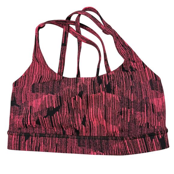 LULULEMON Energy Bra Size 4 Down Pour Electric Coral Black - Picture 3 of 6